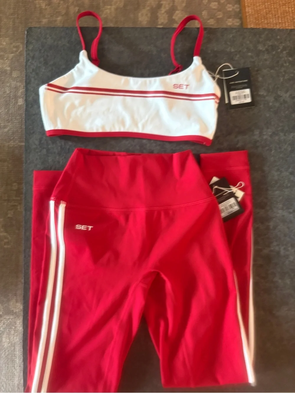 SET Active Red and White Sportswear Set. NWT!! Roma color. - Picture 1 of 9